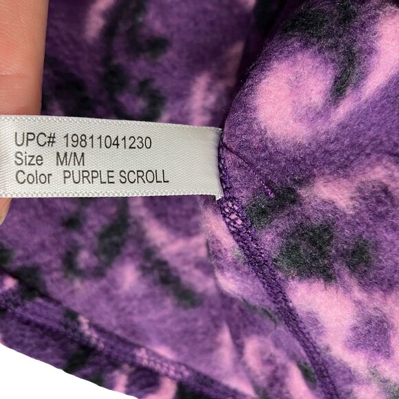 Cuddl Duds Sweater Women M Purple Scroll Climate Right Stretch Fleece Thumbholes - Picture 7 of 15